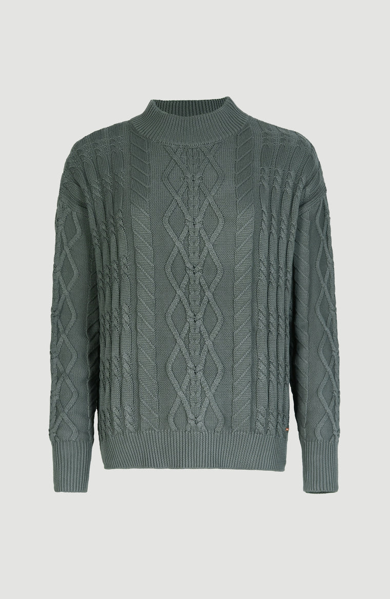 Cable Knit Pullover | Balsam Green