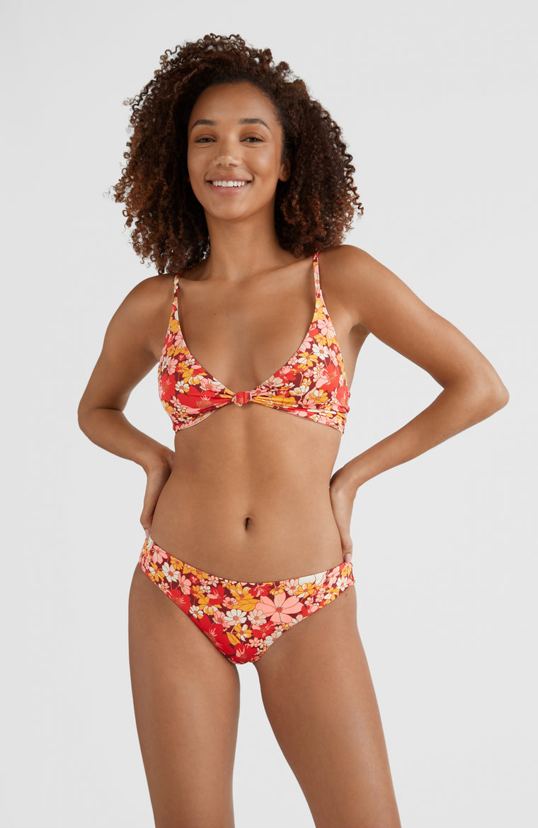 Charlotte Knot Retro Bralette Bikini Top | Red AO 1