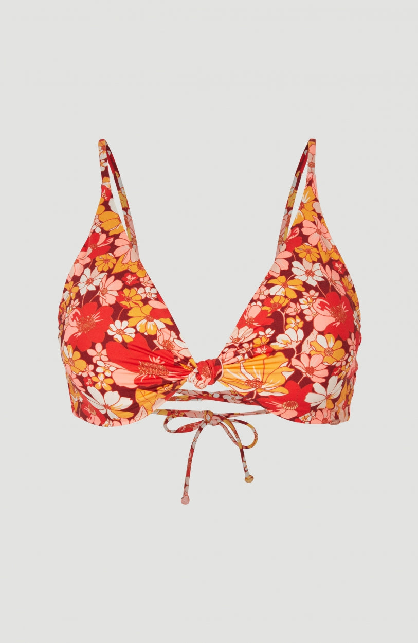 Charlotte Knot Retro Bralette Bikini Top | Red AO 1