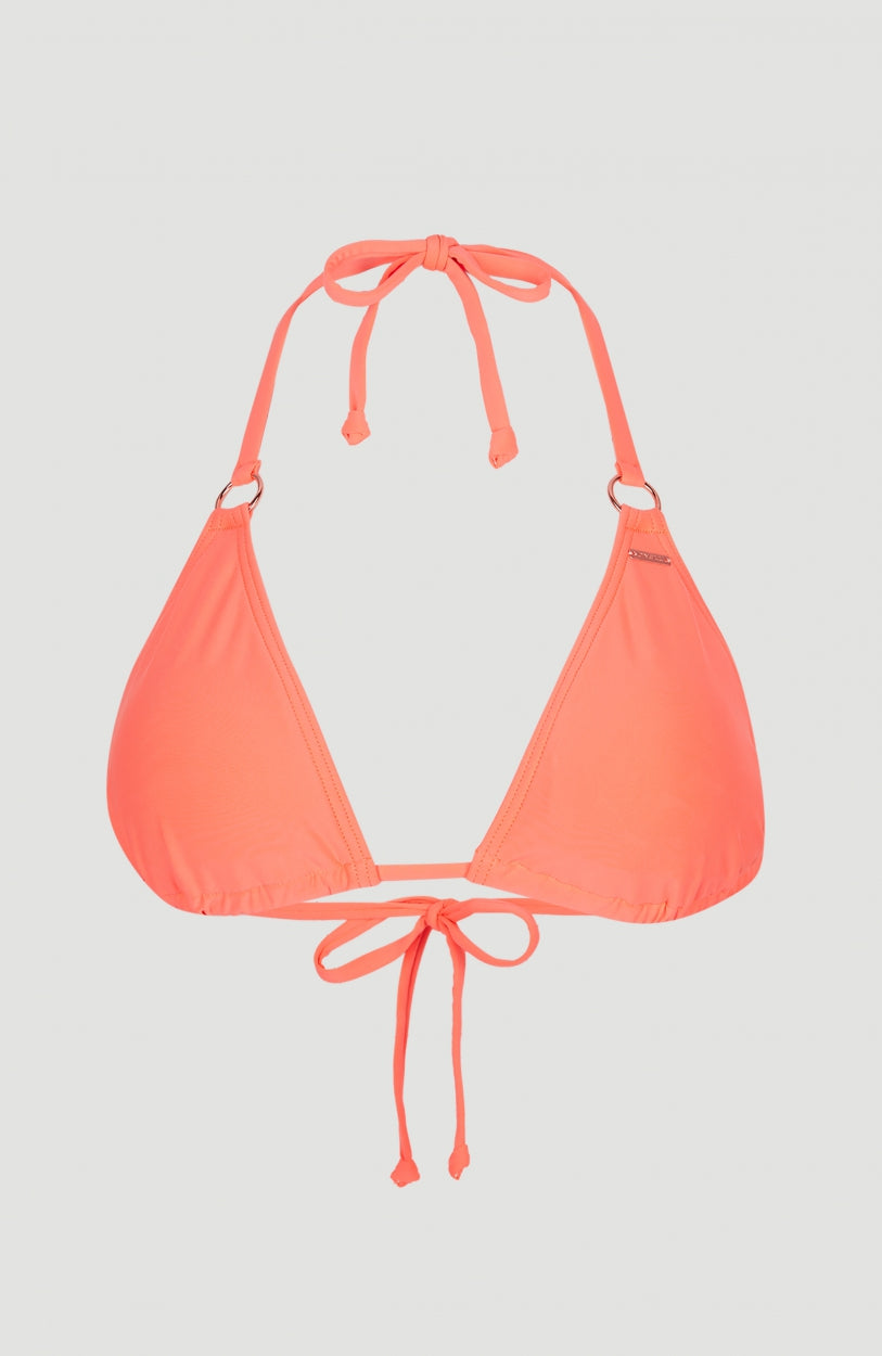 Capri Triangle Bikini Top | Neon Coral