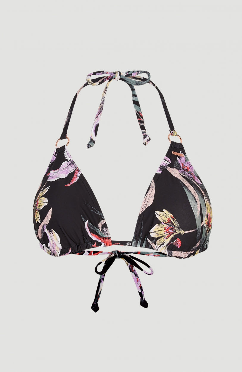 Capri Triangle Bikini Top | Black AO 1