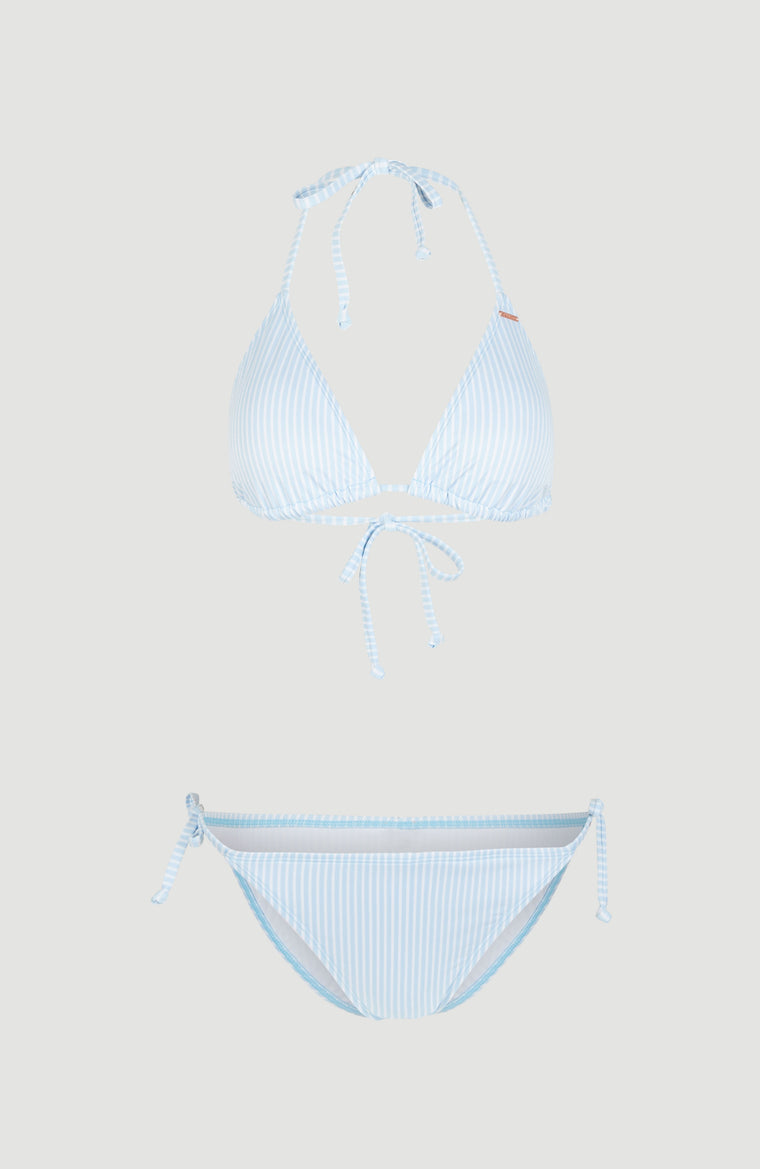 Capri - Bondey Triangle Bikini Set | Blue Simple Stripe