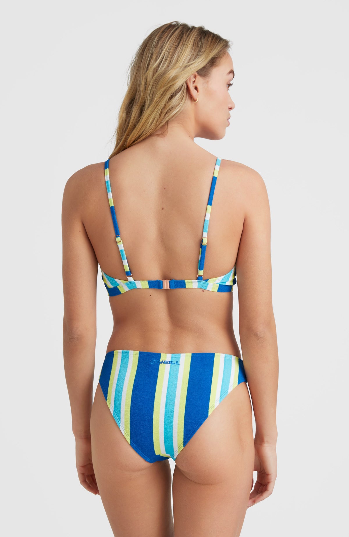 Alia - Cruz Triangle Bikini Set | Blue Towel Stripe