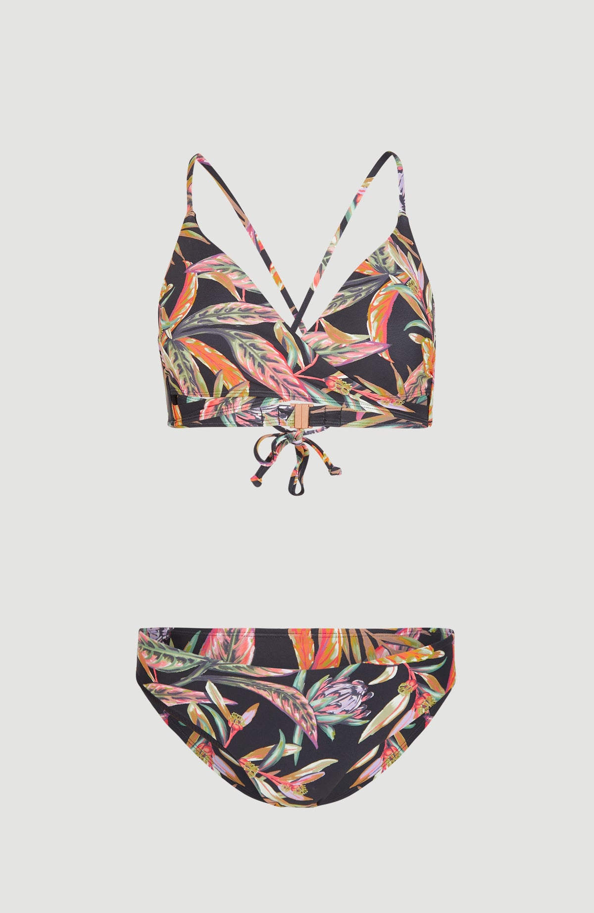 Baay - Maoi Bralette Bikini Set | Black Tropical Flower