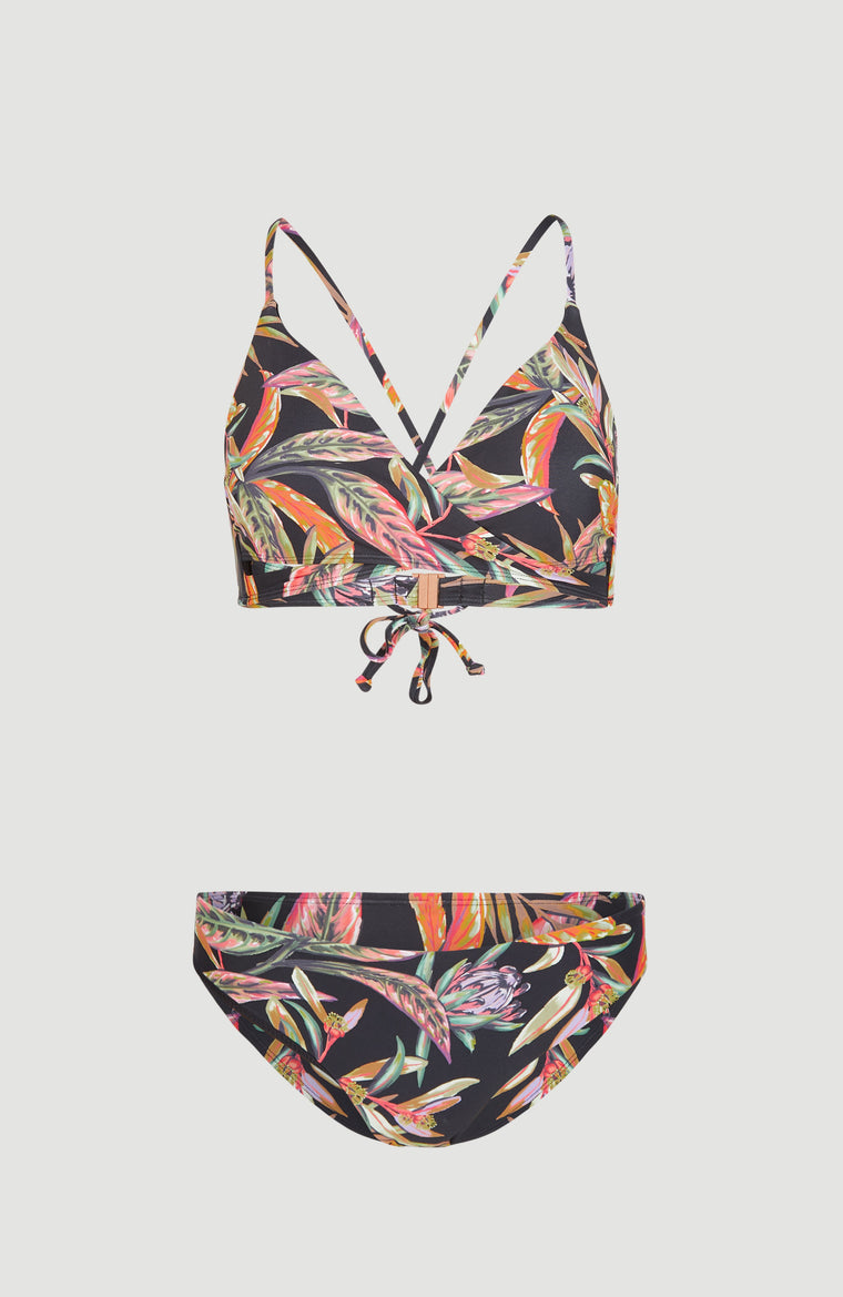 Baay - Maoi Bralette Bikini Set | Black Tropical Flower