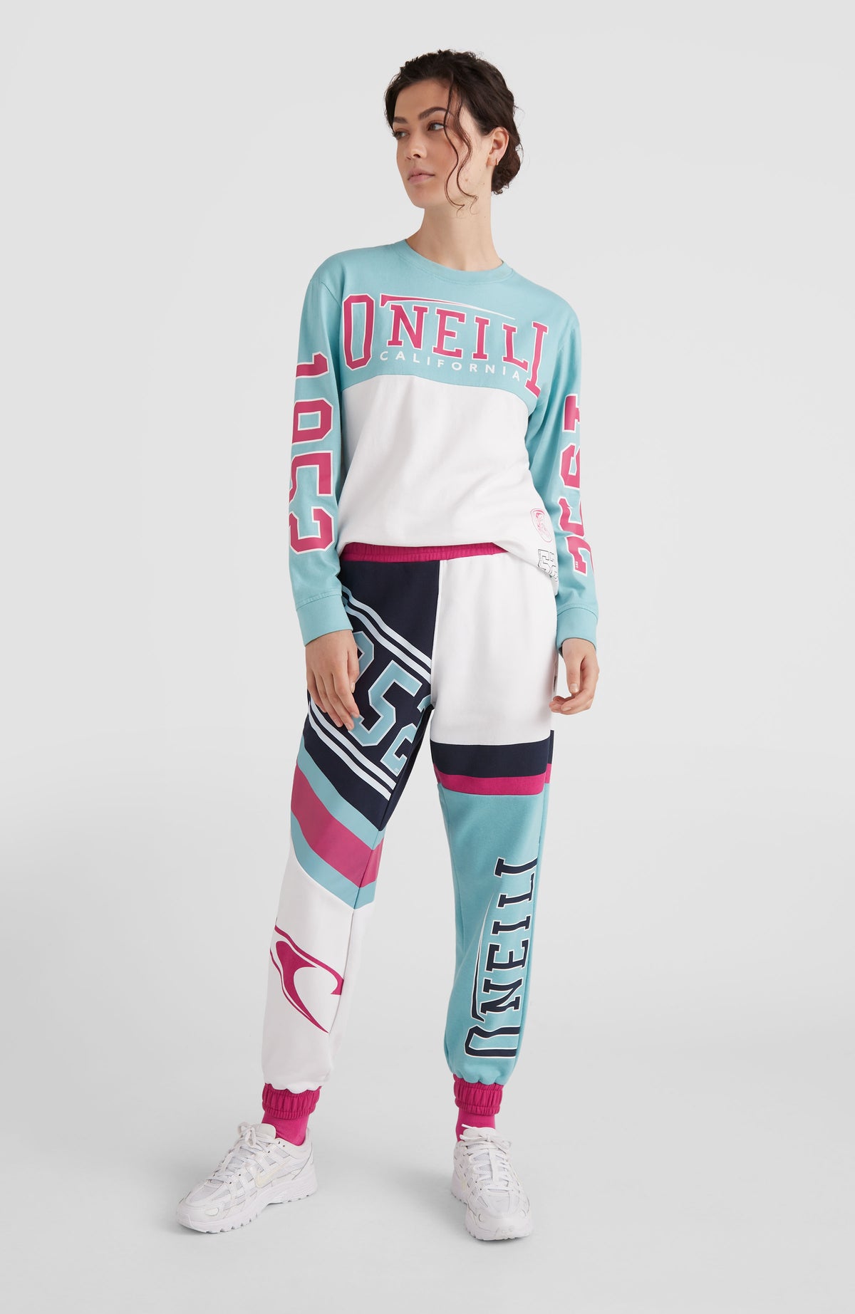 Collegiate Progressive Long Sleeve T-Shirt | Aqua Sea Colour Block