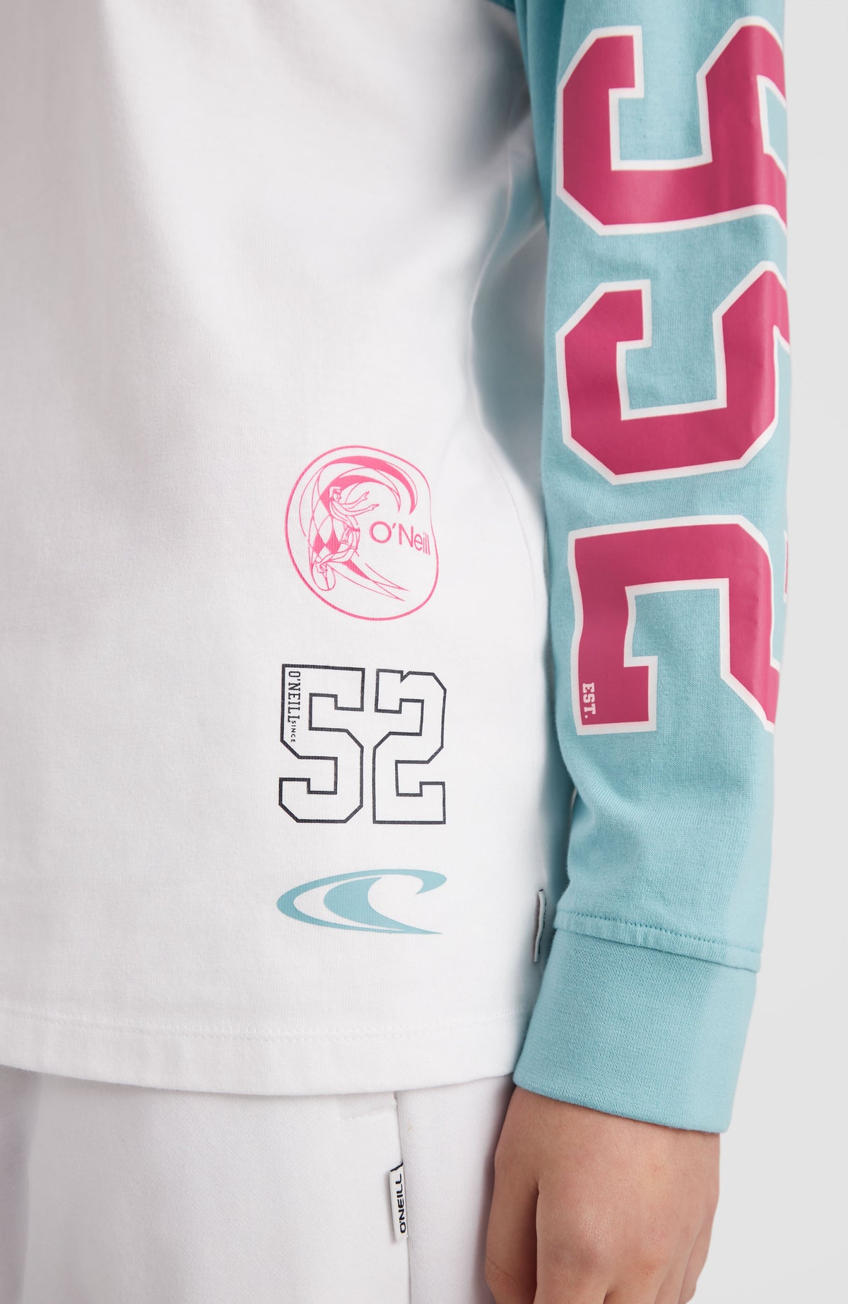 Collegiate Progressive Long Sleeve T-Shirt | Aqua Sea Colour Block