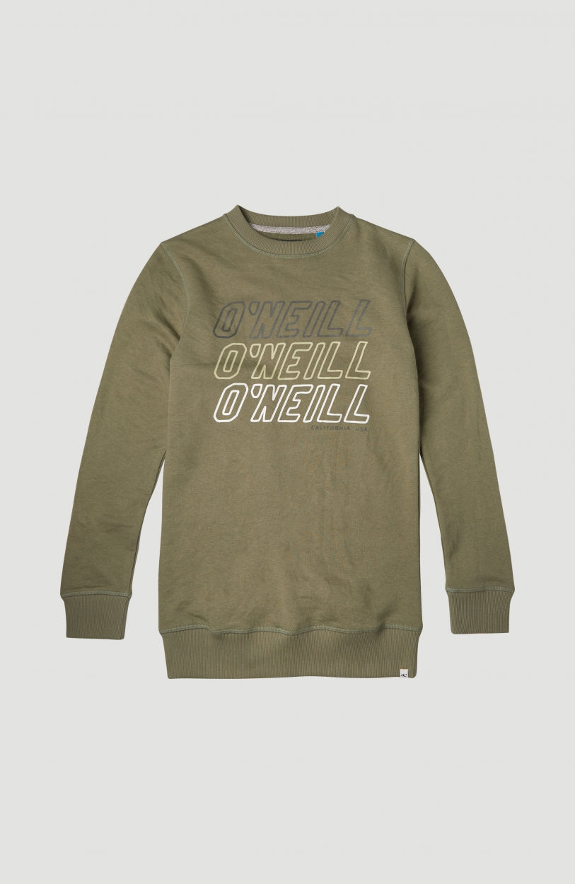 All Year Crew Sweatshirt | Olive Leaves -A