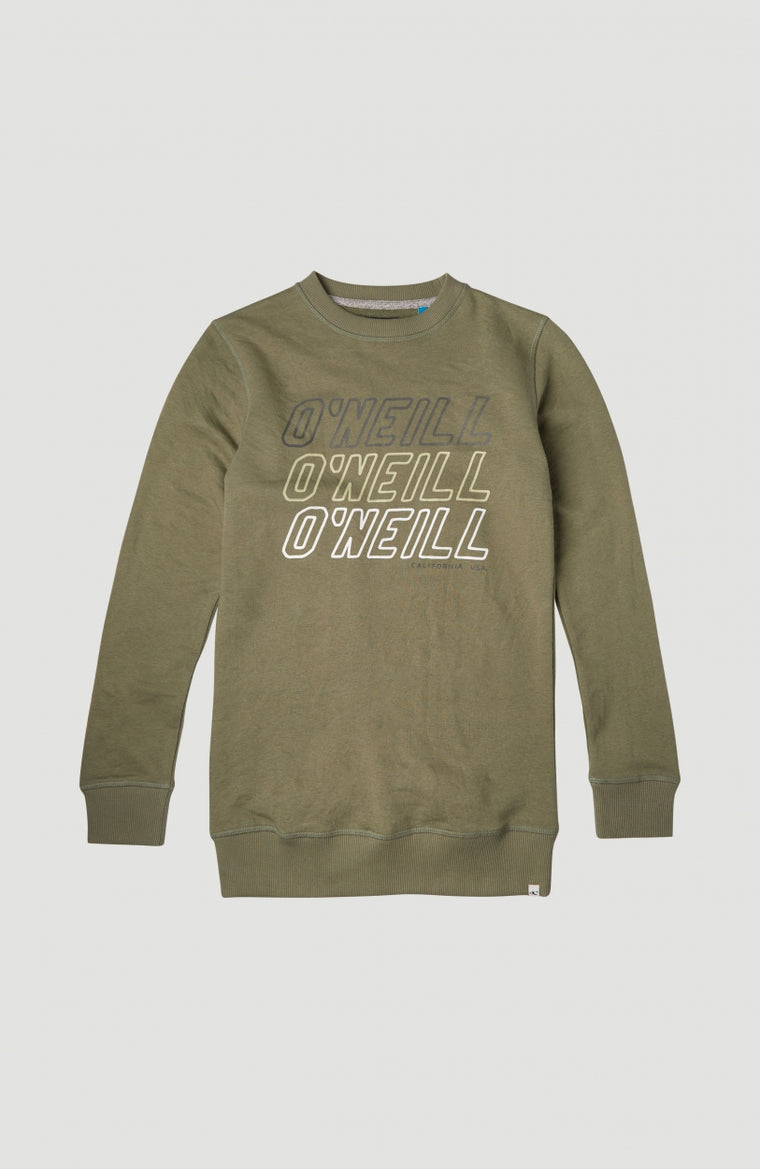 All Year Crew Sweatshirt | Olive Leaves -A