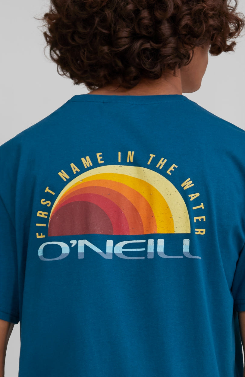 Retro Sunset T-Shirt | Moroccan Blue