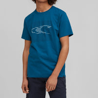 Abstract Wave T-Shirt | Moroccan Blue