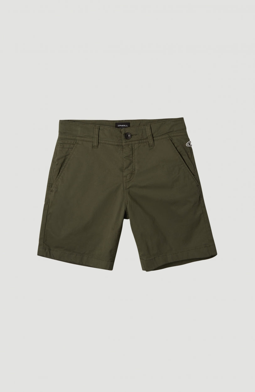 Friday Night Chino Shorts | Olive Leaves -A