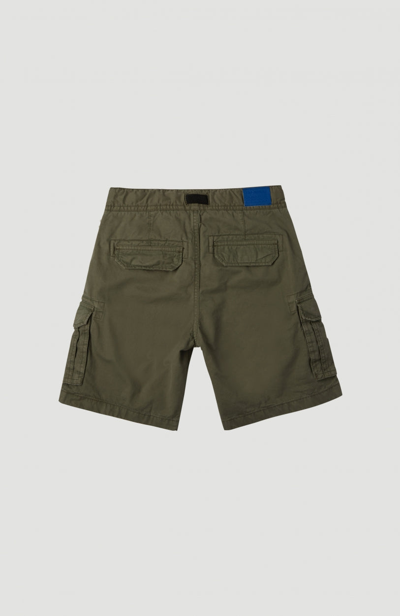 Cali Beach Cargo Shorts | Olive Leaves -A