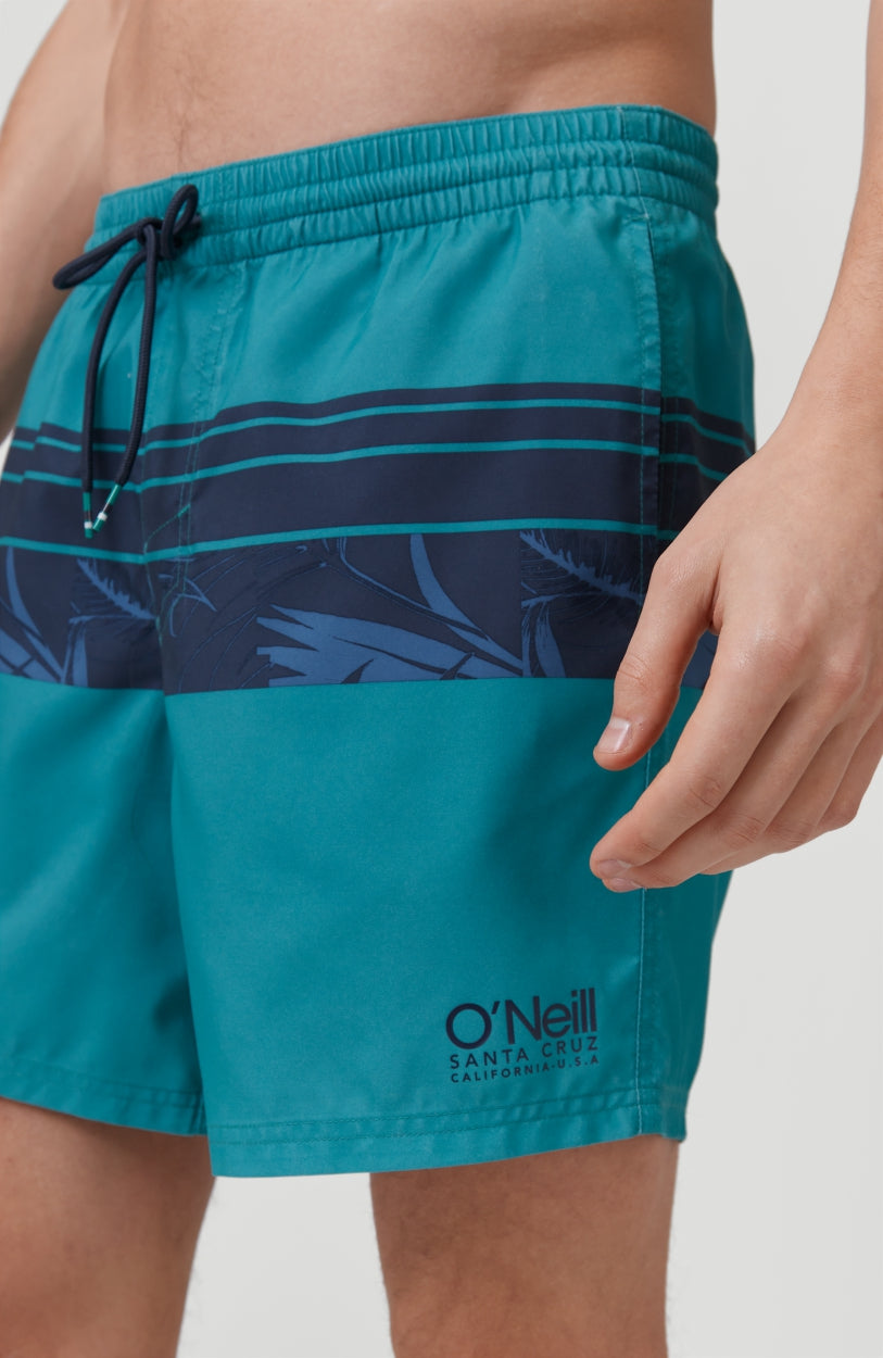 Cali Stripe Shorts | Green With Blue