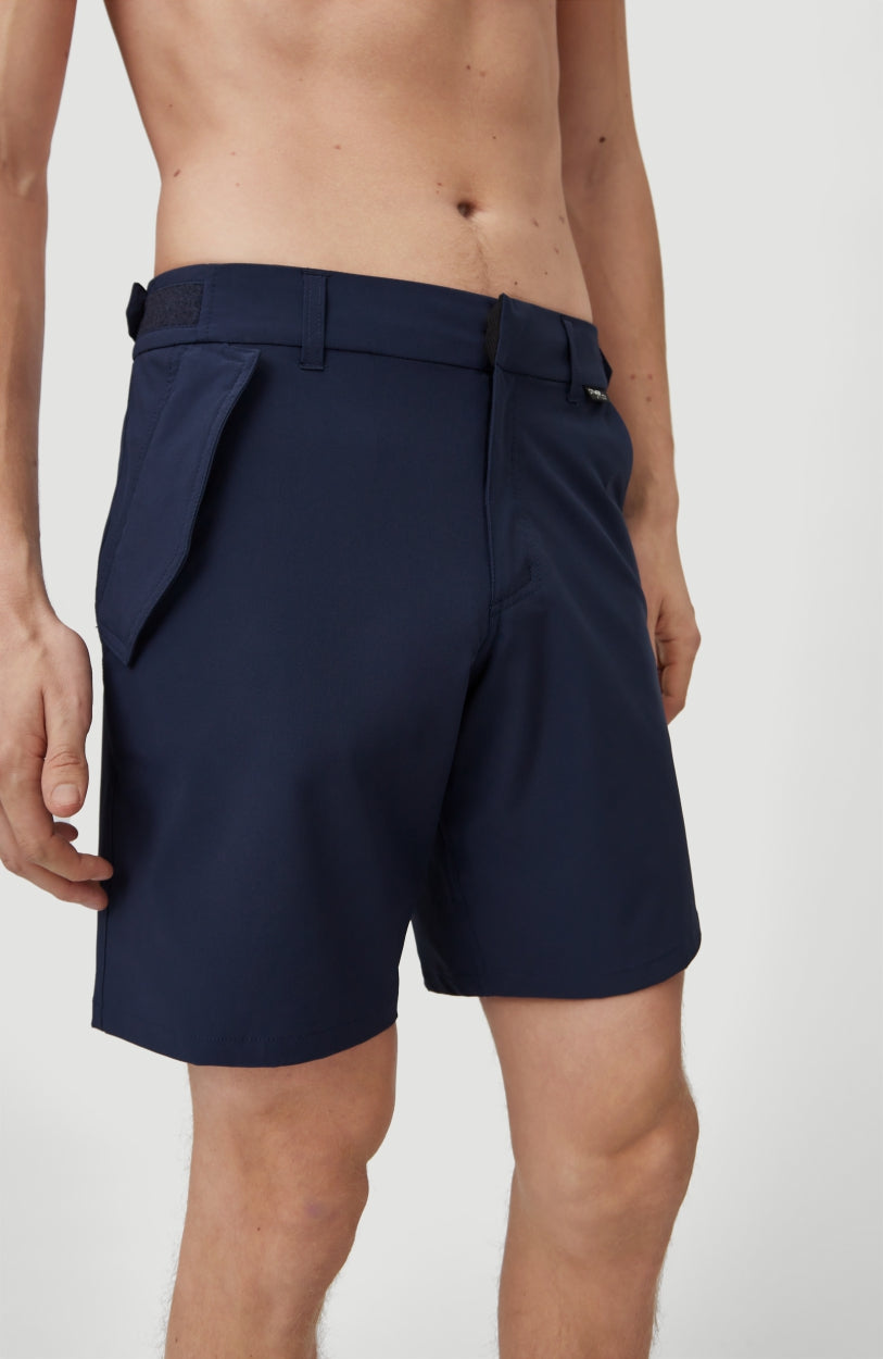 Waterproof-Pocket Hybrid Shorts | Ink Blue -A