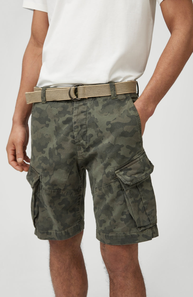 Camo Cargo Shorts | Olive Leaves -A