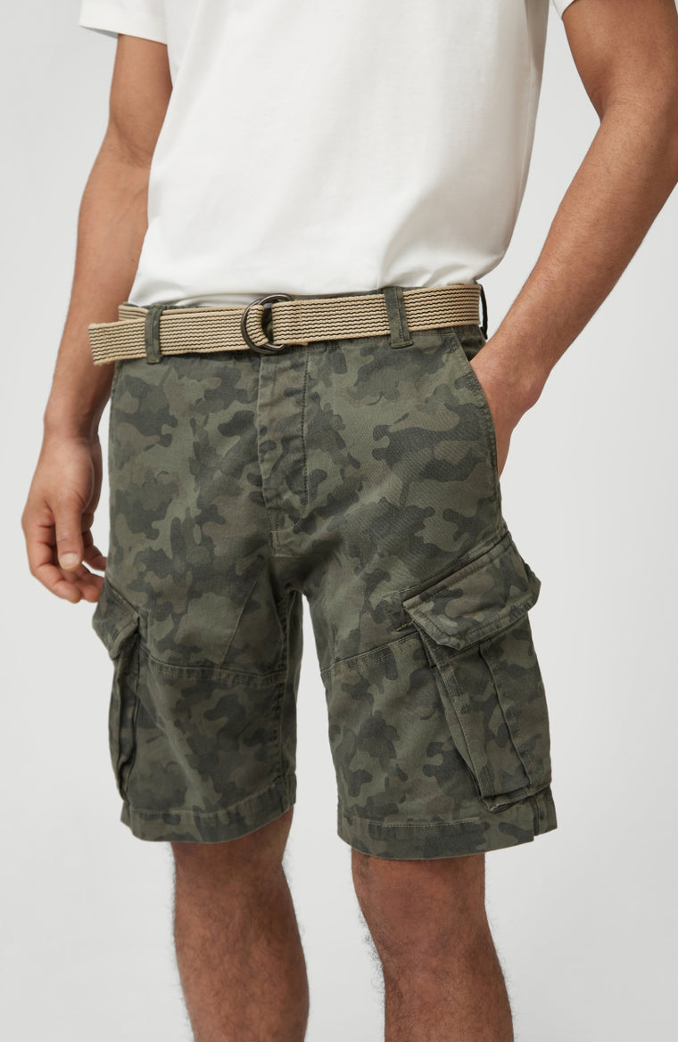 Camo Cargo Shorts | Olive Leaves -A