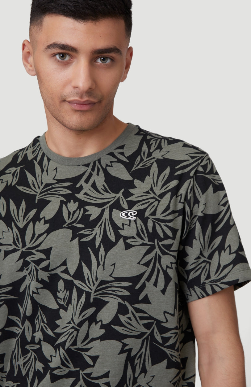 Cal Floral T-Shirt | Olive Leaves -A
