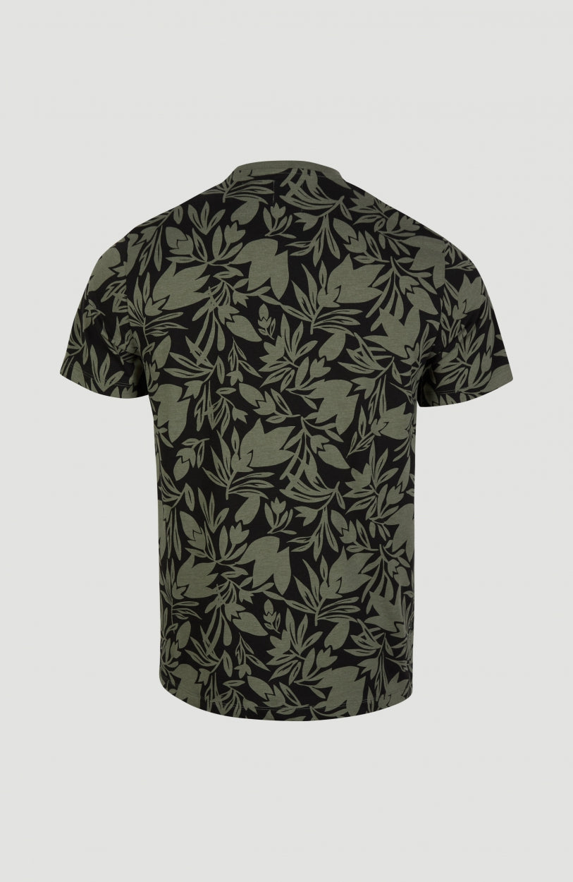Cal Floral T-Shirt | Olive Leaves -A