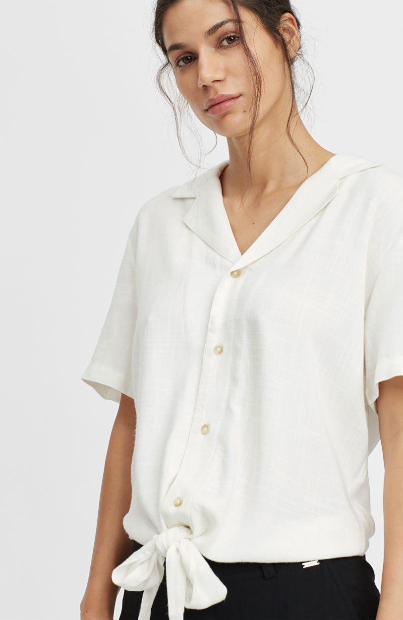 Cali Woven Shirt Shortsleeve | Powder White