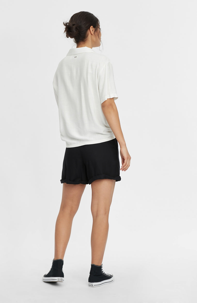 Cali Woven Shirt Shortsleeve | Powder White