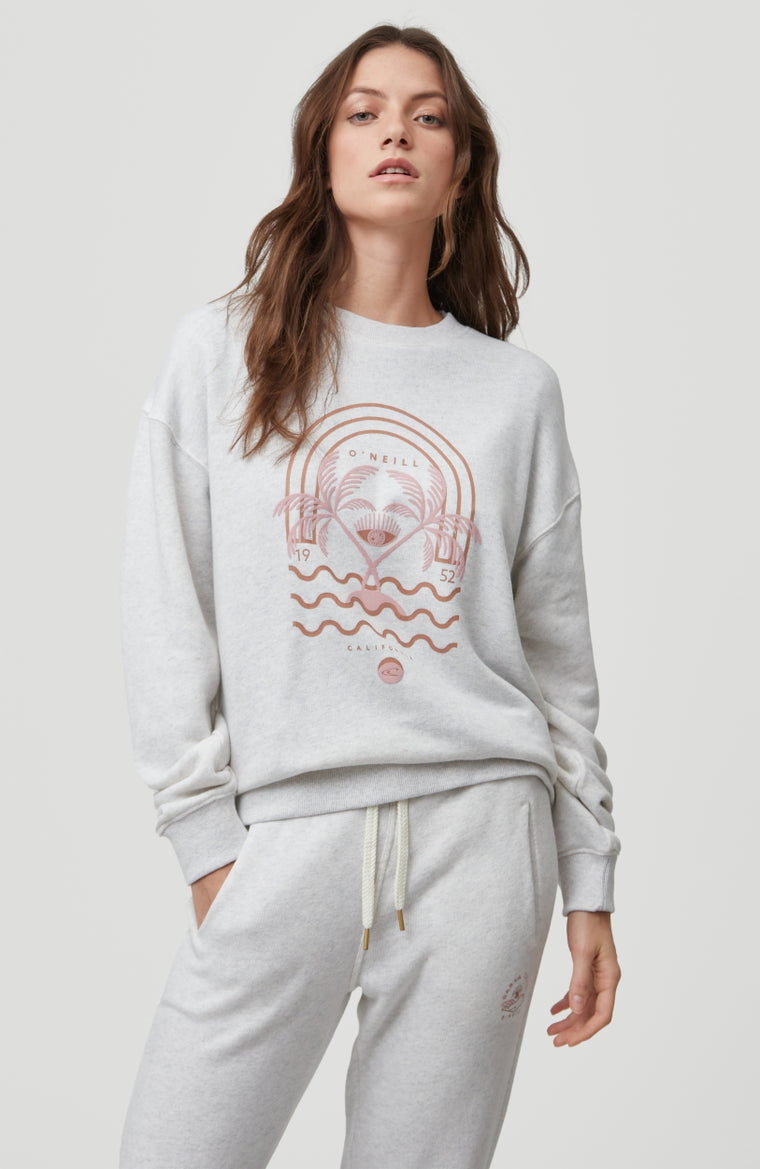 Cali Graphic Crew Sweatshirt | White Melee