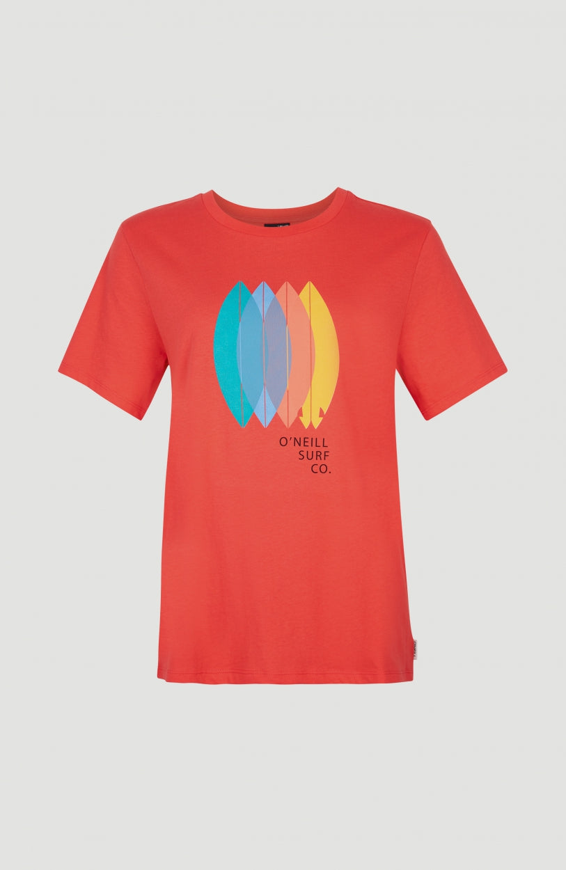 Surfboard T-Shirt | Cayenne Coral