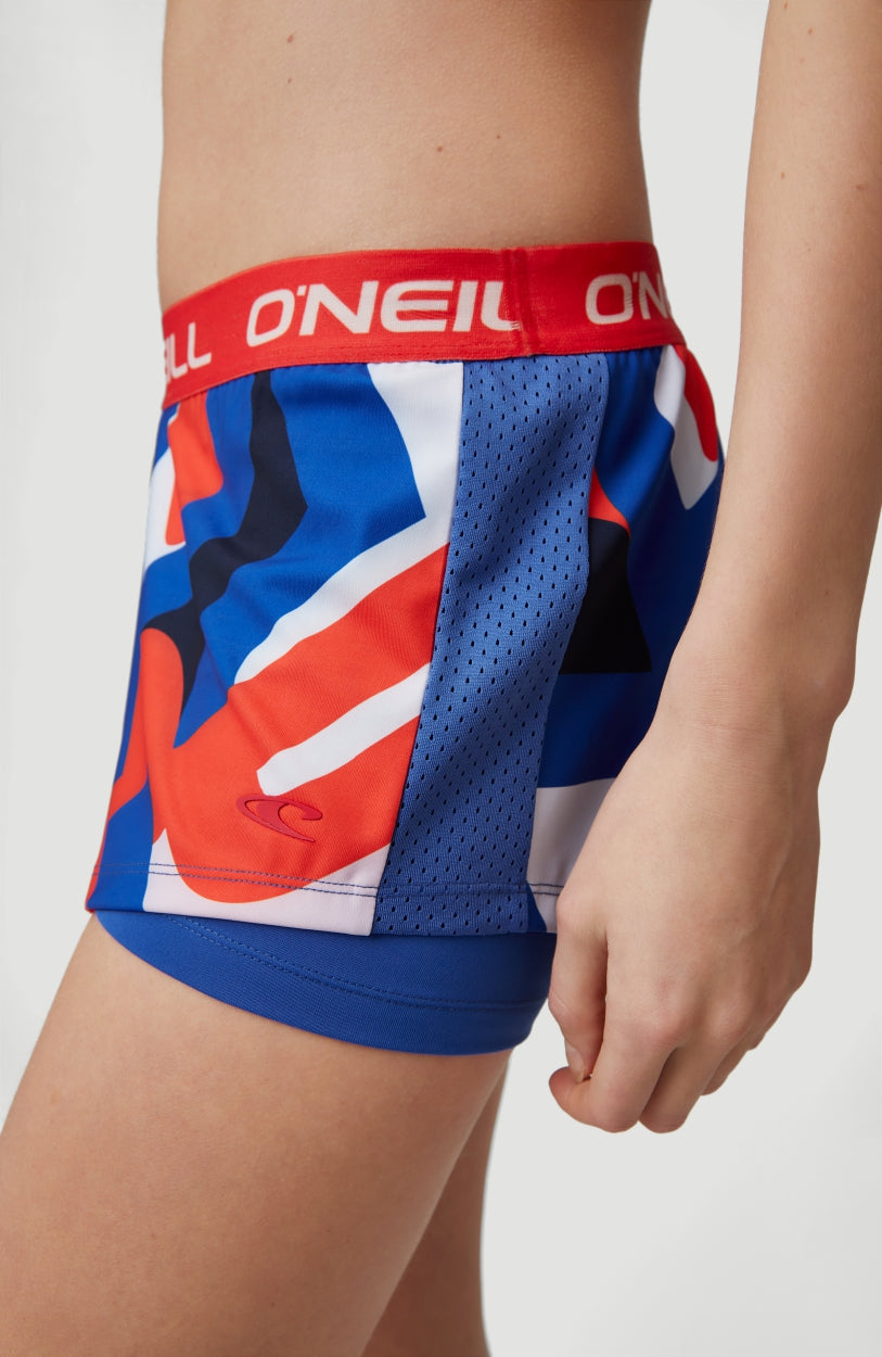 Athleisure Shorts | Blue With Red