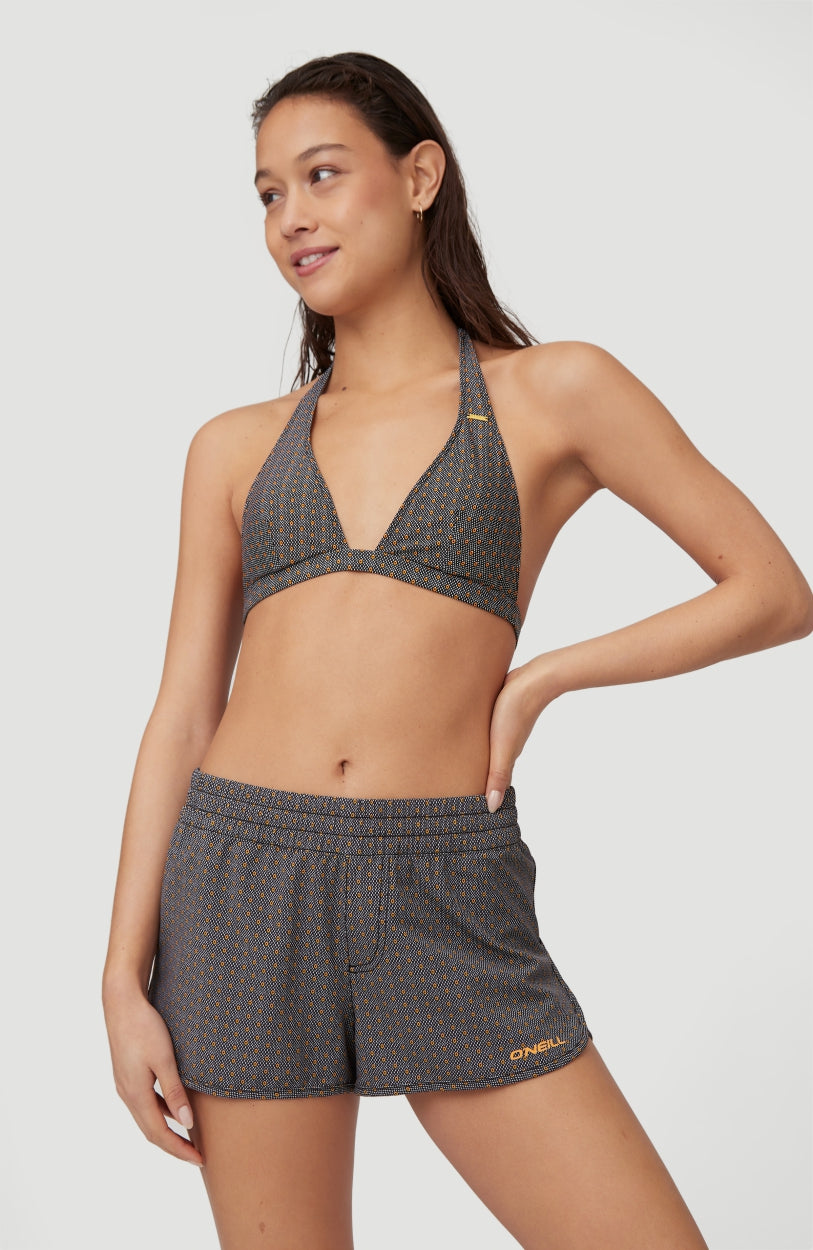 Anglet Board Short All Over Print | Black With Yellow 1