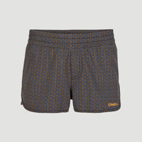 Anglet Board Short All Over Print | Black With Yellow 1