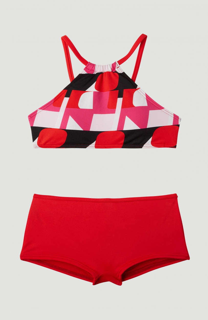 Cali Holiday Bikini Set | Red With Pink or Purple