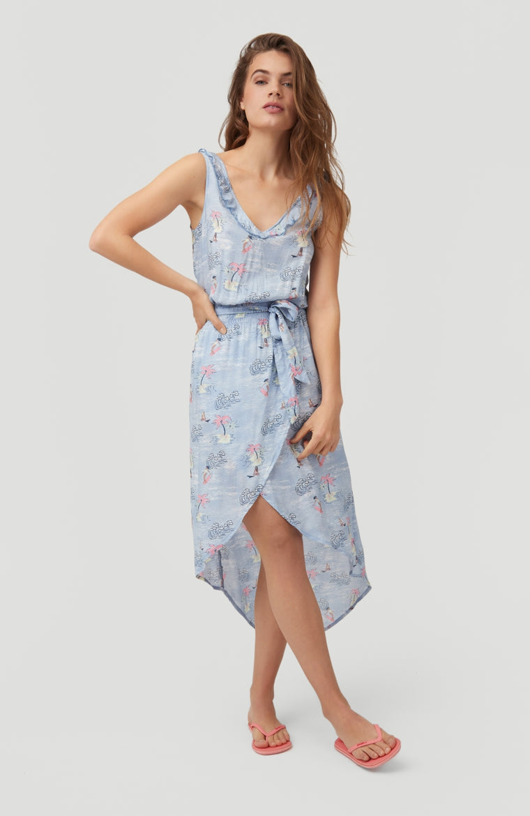 Cali Midi Dress | Blue With Pink or Purple