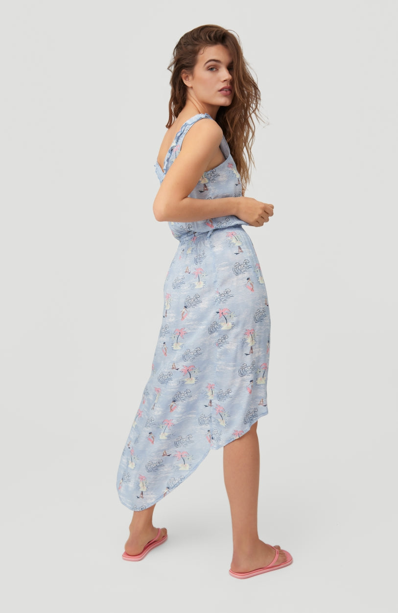 Cali Midi Dress | Blue With Pink or Purple