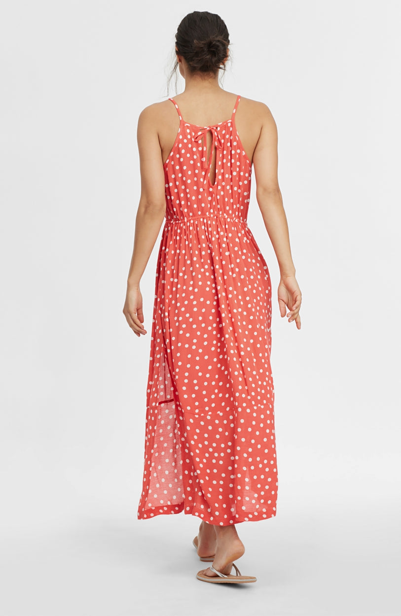 All Over Print Midi Dress | Red With White