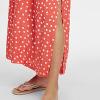 All Over Print Midi Dress | Red With White