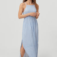 All Over Print Midi Dress | Blue With White
