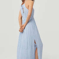All Over Print Midi Dress | Blue With White
