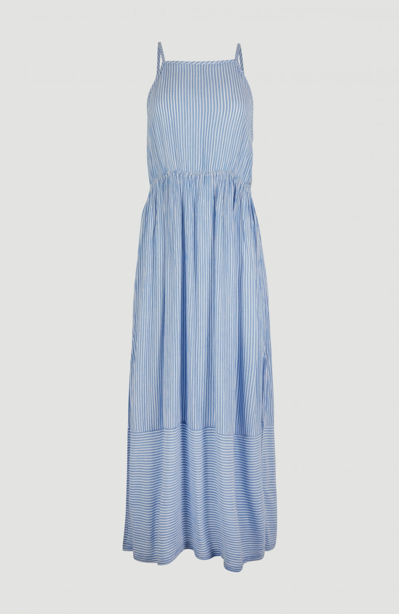 All Over Print Midi Dress | Blue With White