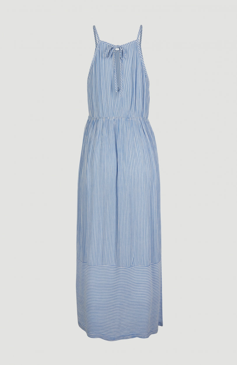 All Over Print Midi Dress | Blue With White