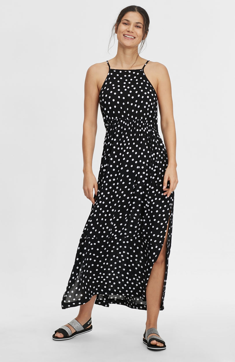 All Over Print Midi Dress | Black With White