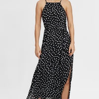 All Over Print Midi Dress | Black With White