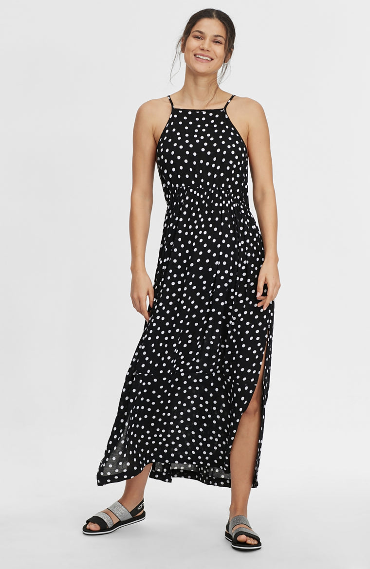 All Over Print Midi Dress | Black With White