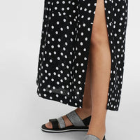 All Over Print Midi Dress | Black With White