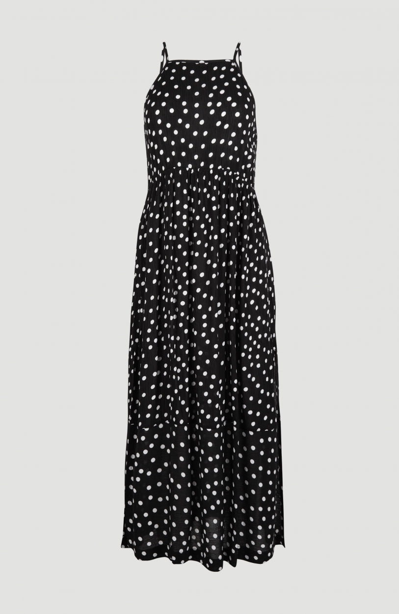 All Over Print Midi Dress | Black With White