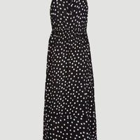 All Over Print Midi Dress | Black With White