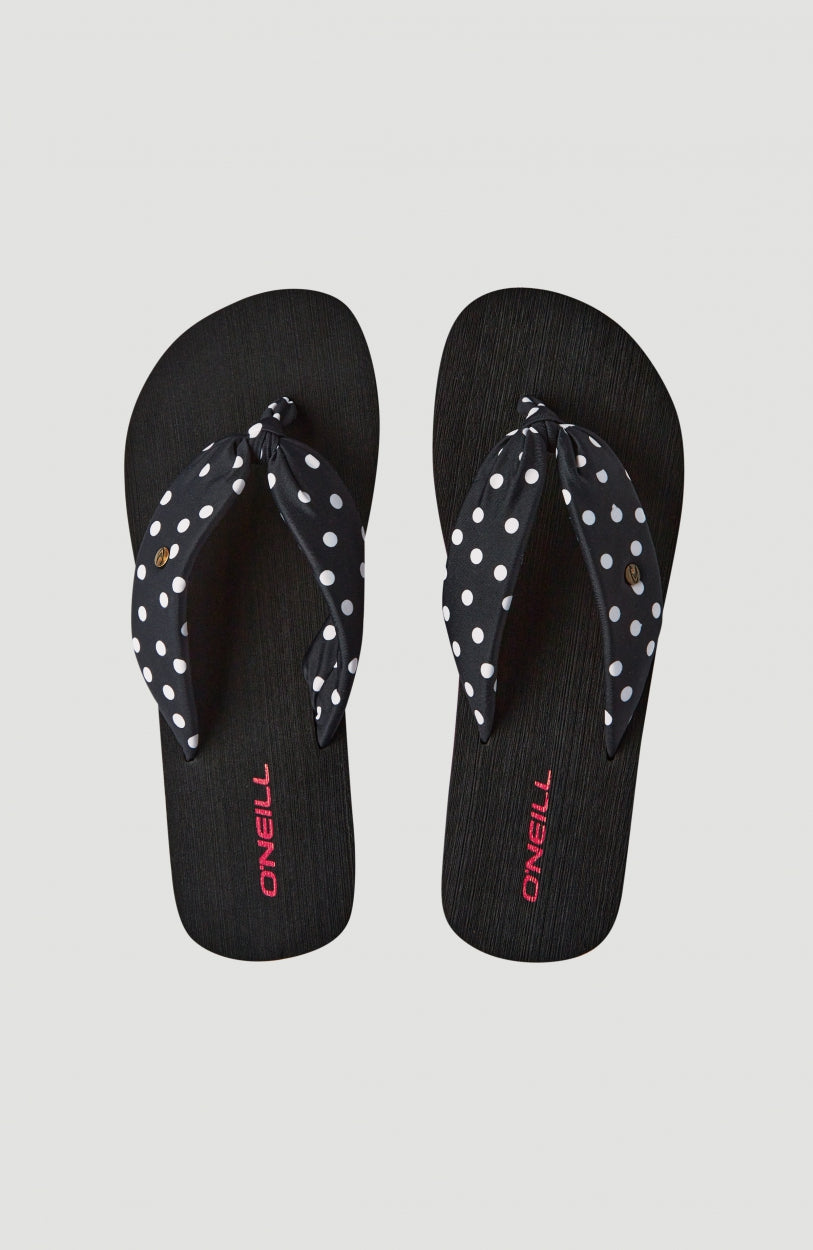 Ditsy Sun Sandals | Black With White
