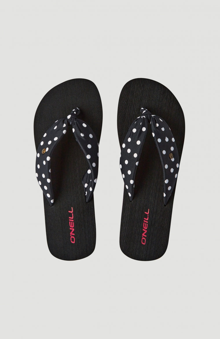Ditsy Sun Sandals | Black With White