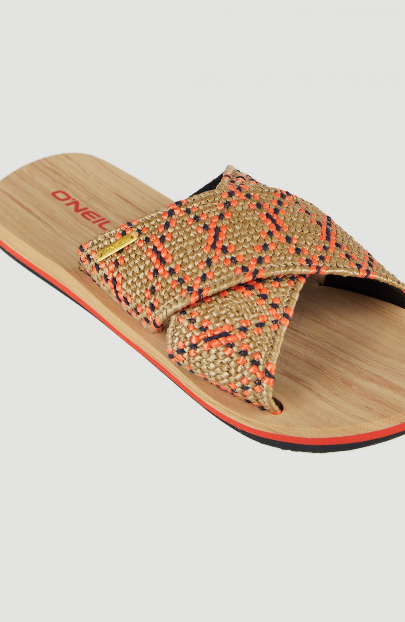 Ditsy Slides | Blue With Red