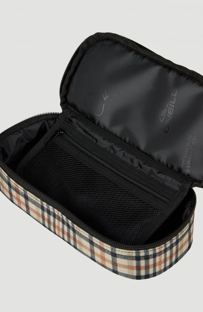 Box Pencil Case | Brown With Red