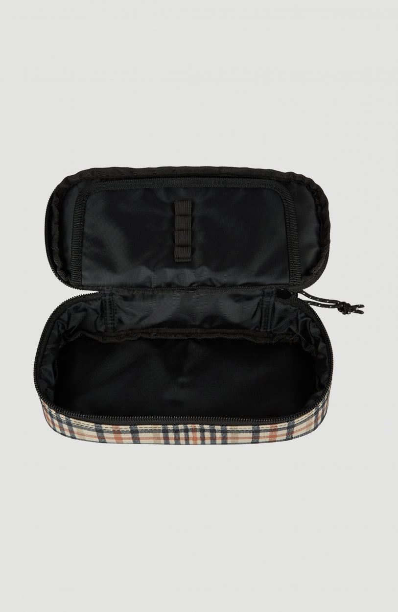 Box Pencil Case | Brown With Red